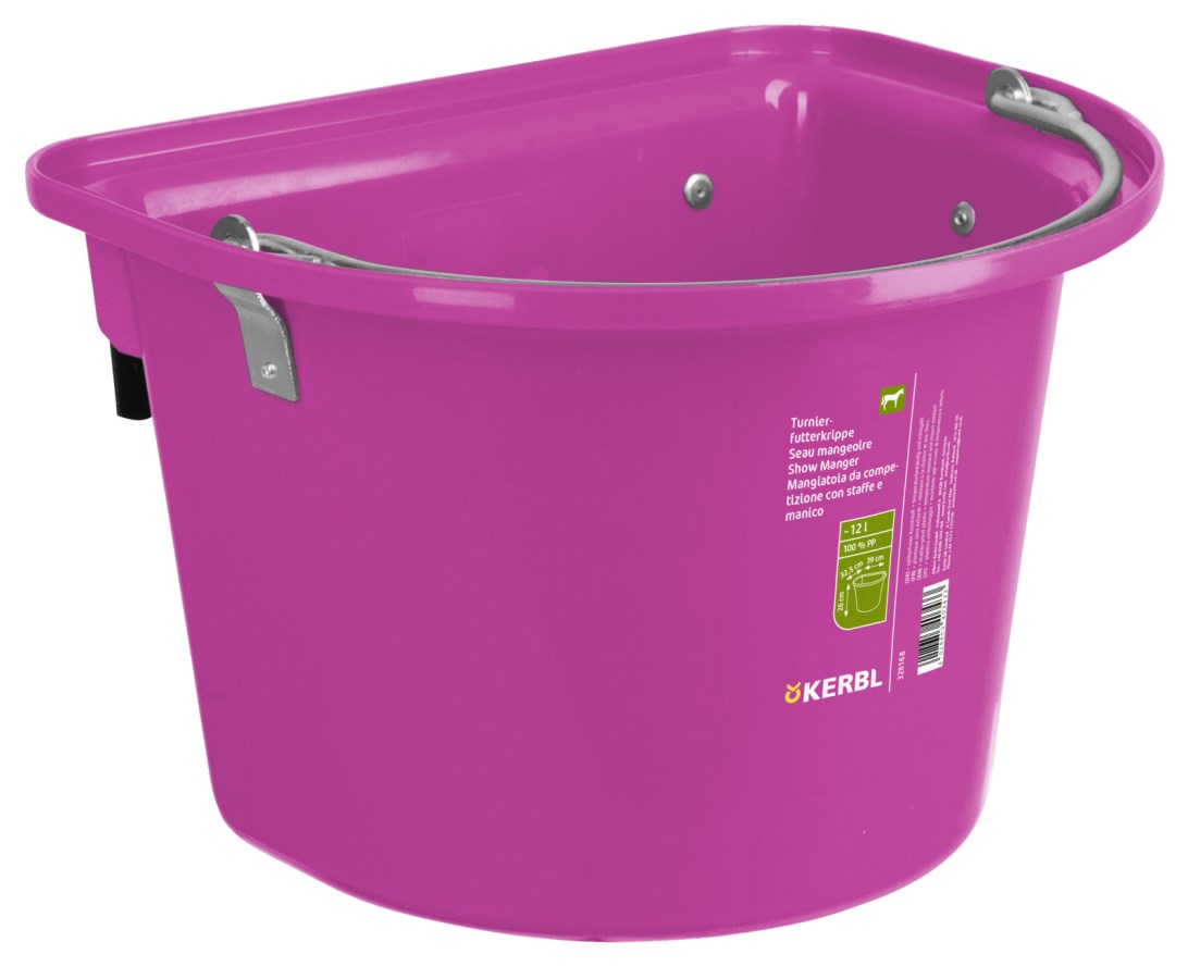 KERBL Turnier-Futterkrippe mit Einhängebügel und Tragegriff pink