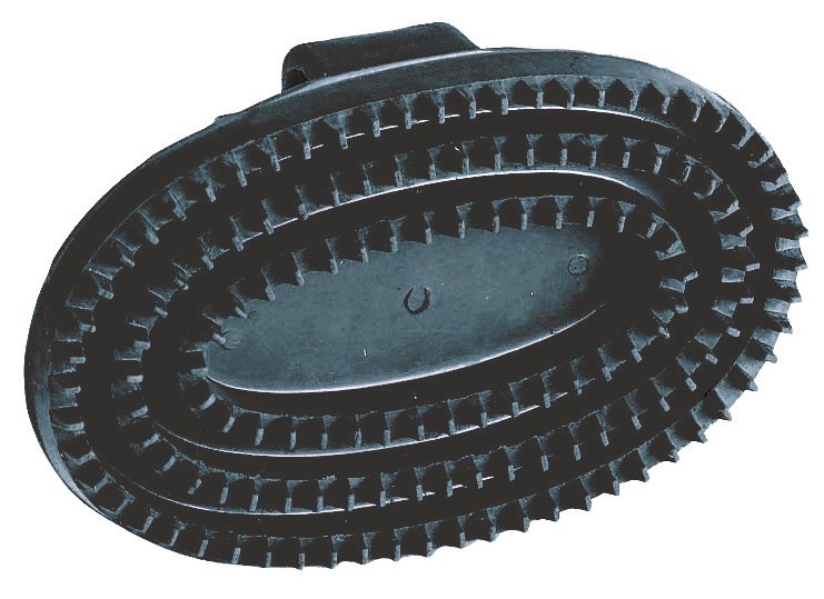 KERBL Gummistriegel oval, Hartgummi, schwarz